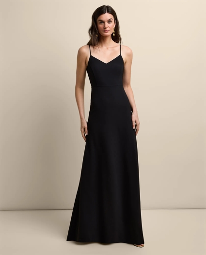 V-Neck Spaghetti Strap Gown, image 1