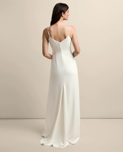 V-Neck Spaghetti Strap Gown, image 2