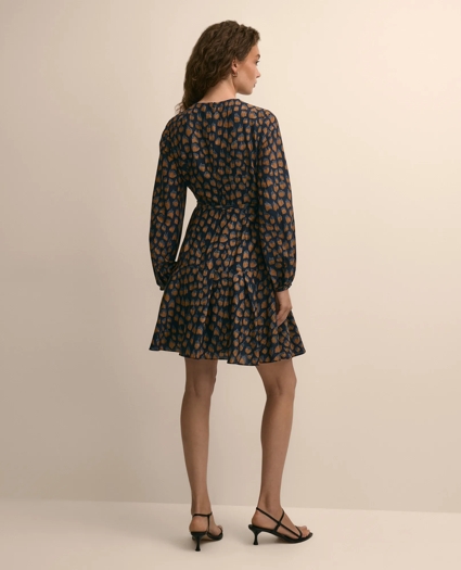 Textured-Effect Print Belted Shirtdress, image 5
