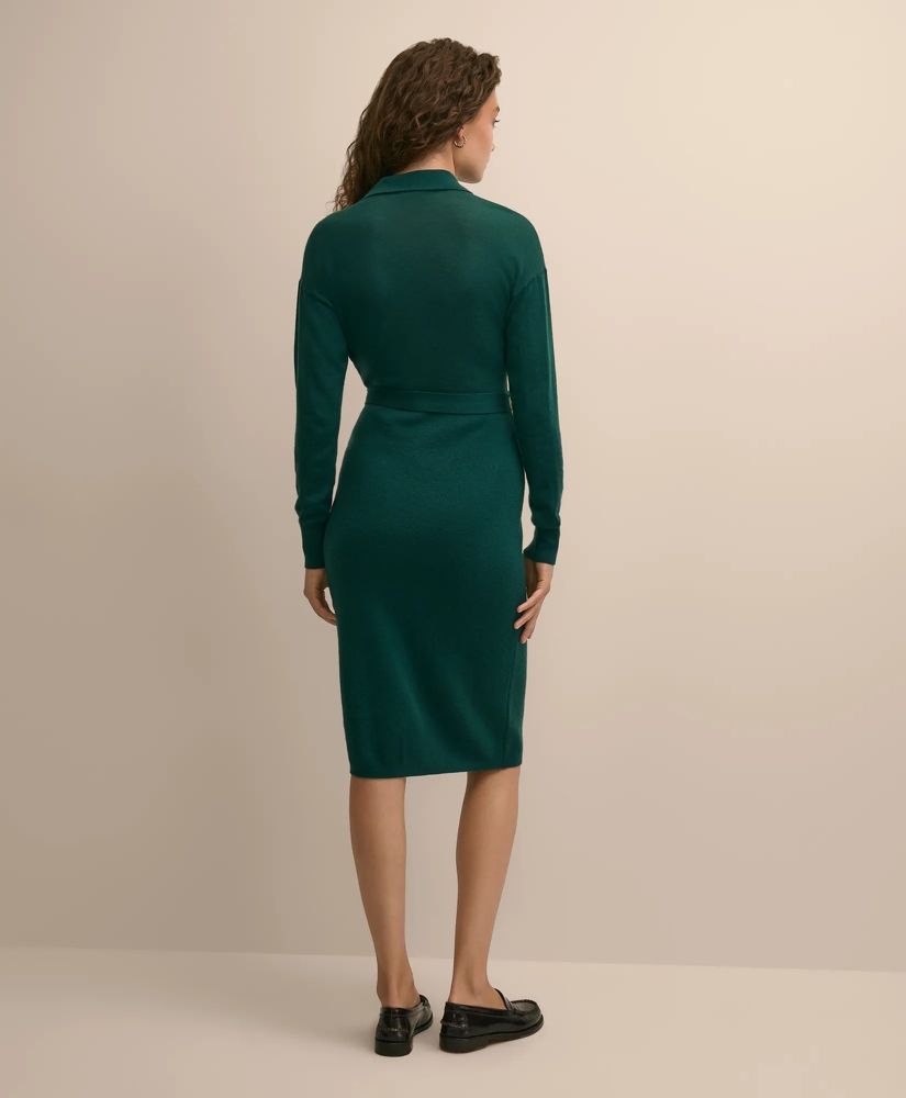 Merino Wool Belted Dolman-Sleeve Dress, image 4