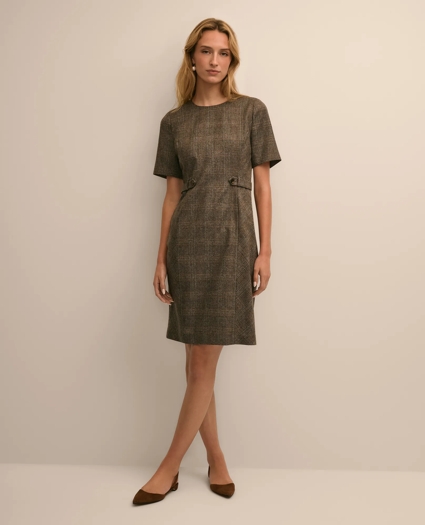 Wool Plaid Sheath Dress, image 1