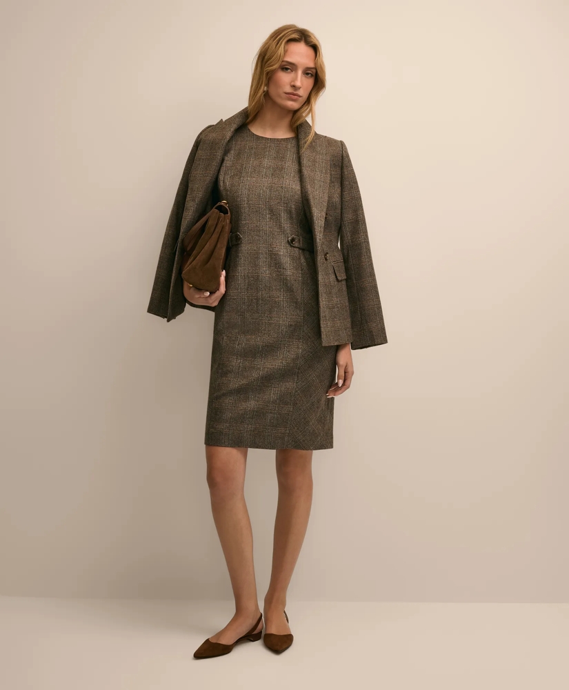 Wool Plaid Sheath Dress, image 2