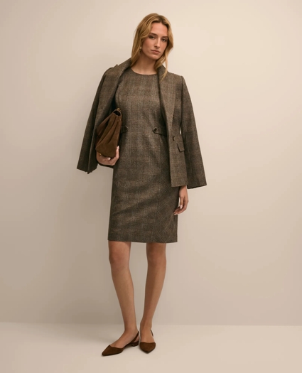 Wool Plaid Sheath Dress, image 2
