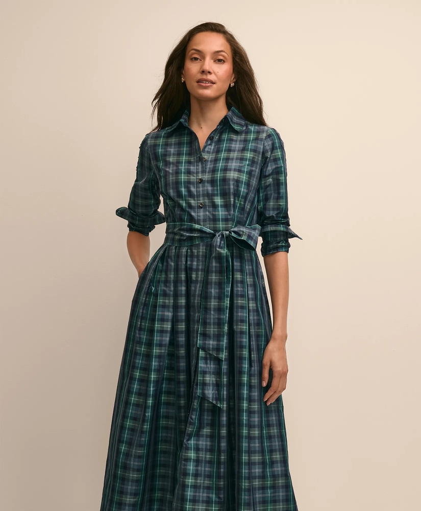 Black Watch Taffeta Pleated Shirtdress, image 2