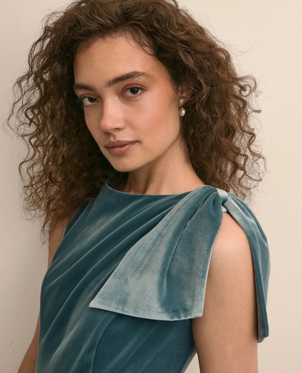 Velvet Bow-Shoulder Gown, image 2