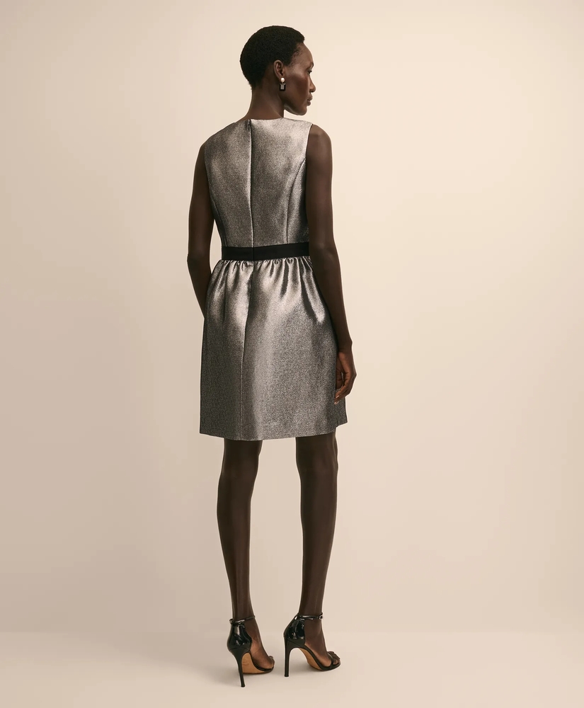 Cotton-Blend Metallic Grosgrain-Bow Dress, image 5