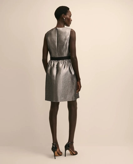 Cotton-Blend Metallic Grosgrain-Bow Dress, image 5