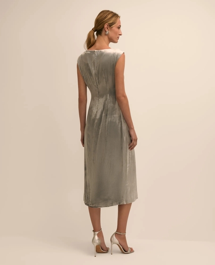 Silk Blend Velvet Waist-Knot Dress, image 4
