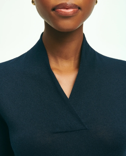 Silk-Cashmere Shawl-Collar Sweater, image 3