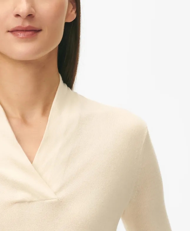 Silk-Cashmere Shawl-Collar Sweater, image 3