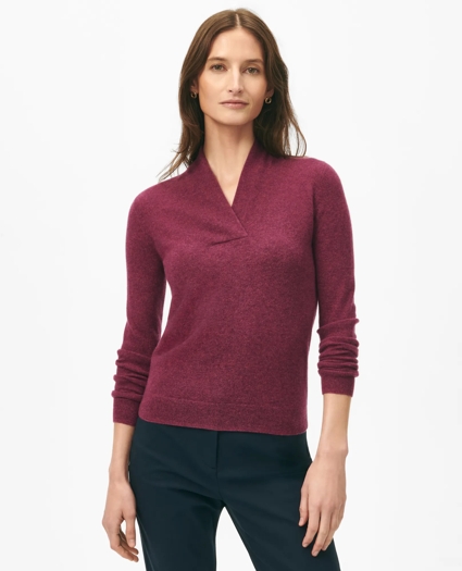 Silk-Cashmere Shawl-Collar Sweater, image 1