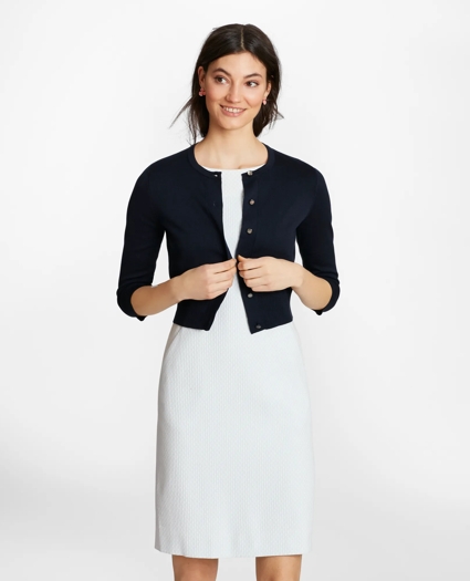 Supima® Cotton Cropped Cardigan, image 1