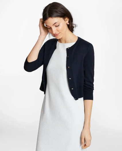 Supima® Cotton Cropped Cardigan, image 2