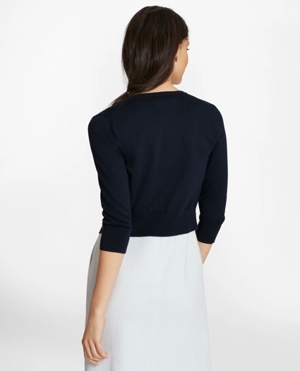 Supima® Cotton Cropped Cardigan, image 3