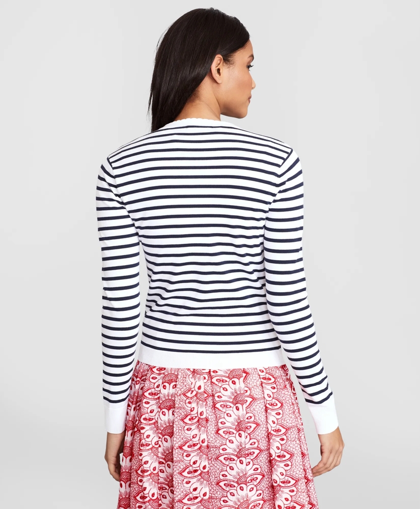 Floral-Beaded Striped Cardigan, image 4