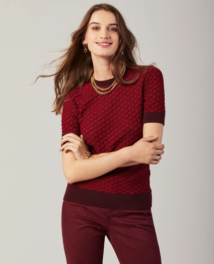 Textured Short-Sleeve Sweater, image 1
