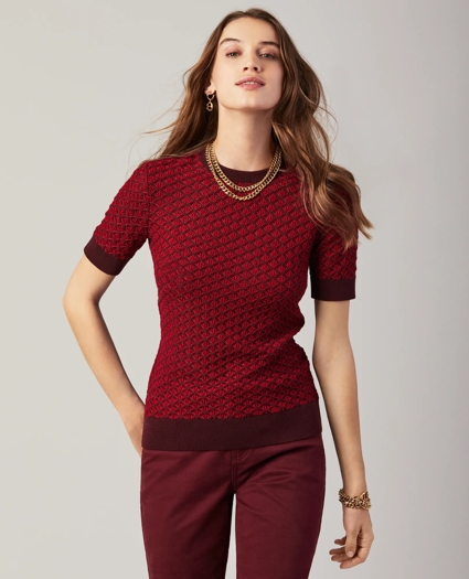 Textured Short-Sleeve Sweater, image 2