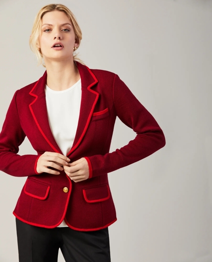 Merino Wool Milano-Knit Rowing Blazer, image 1