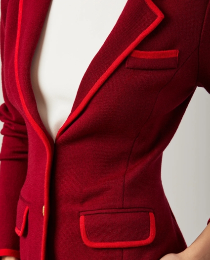 Merino Wool Milano-Knit Rowing Blazer, image 4