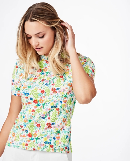 Floral-Print Supima® Cotton Shell, image 1