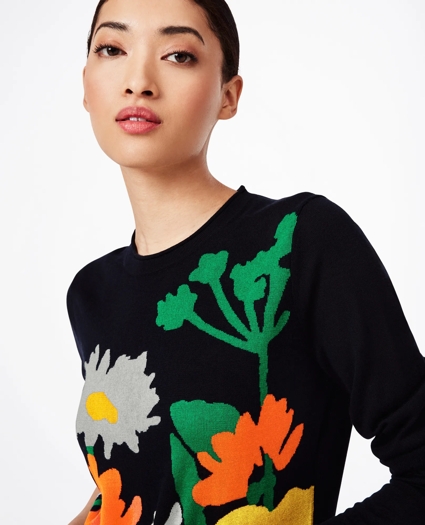 Floral Silk-Cashmere Sweater, image 1