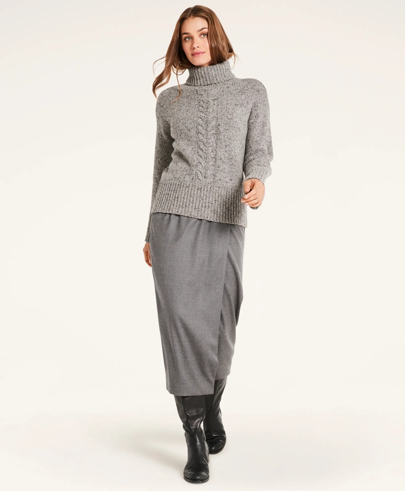 Merino Donegal Funnel Neck Sweater, image 2
