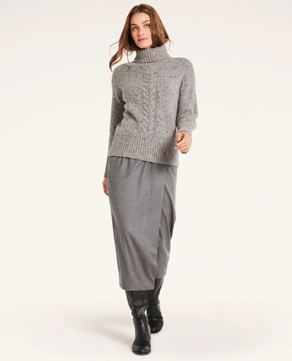 Merino Donegal Funnel Neck Sweater, image 2