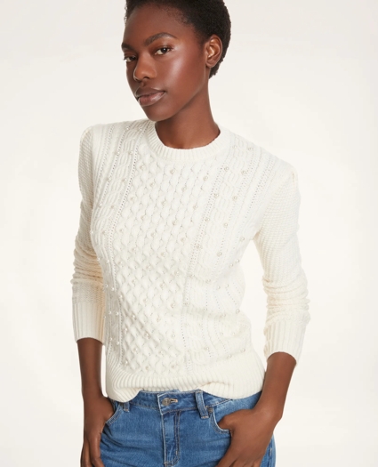 Merino Aran Pearl Sweater, image 1