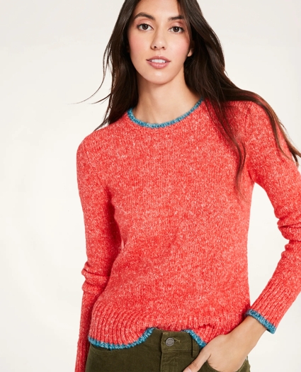 Wool-Cotton Blend Tipped Sweater, image 1