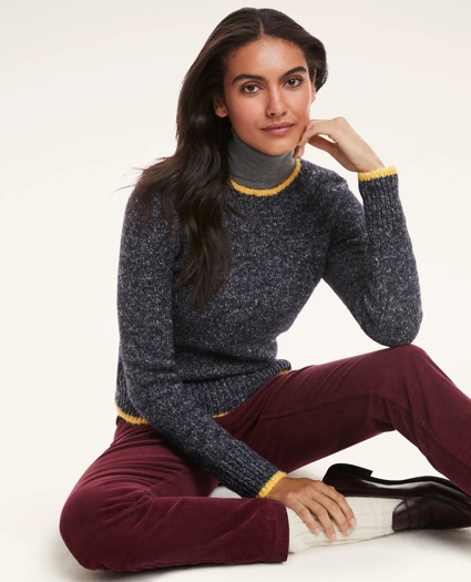 Wool-Cotton Blend Tipped Sweater, image 1