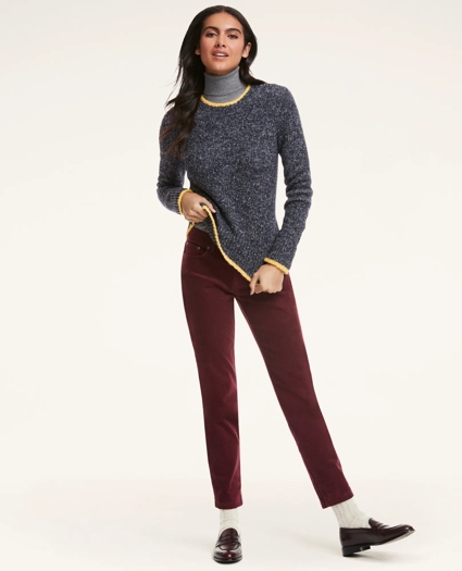 Wool-Cotton Blend Tipped Sweater, image 2