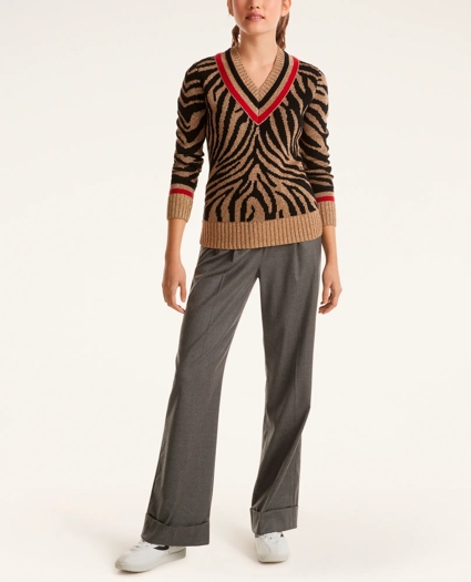 Year of the Tiger Sparkling Intarsia Tennis Sweater, image 2