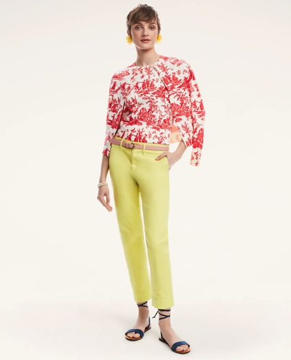 Cotton Toile Print Cardigan, image 2
