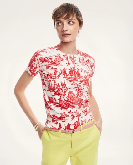 Cotton Toile Print Shell, image 1