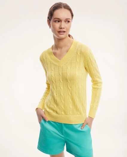 Italian Linen Cable Knit Sweater, image 1