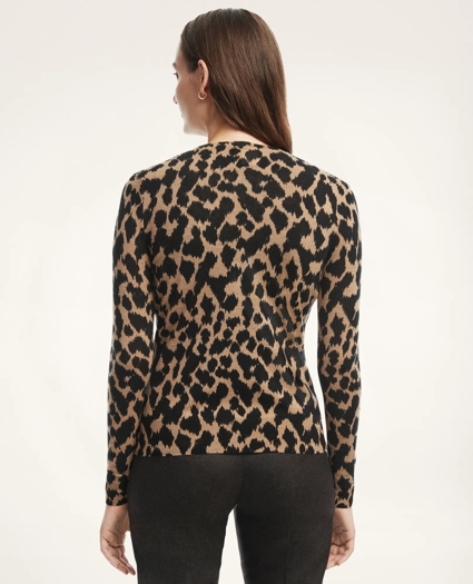 Merino Wool Animal Print Cardigan, image 2