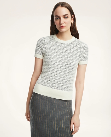 Cotton Cashmere Blend Pointelle Shell, image 1