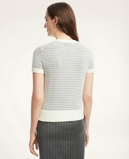 Cotton Cashmere Blend Pointelle Shell, image 2