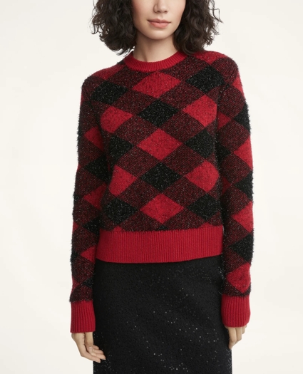 Buffalo Check Jacquard Shine Sweater, image 1