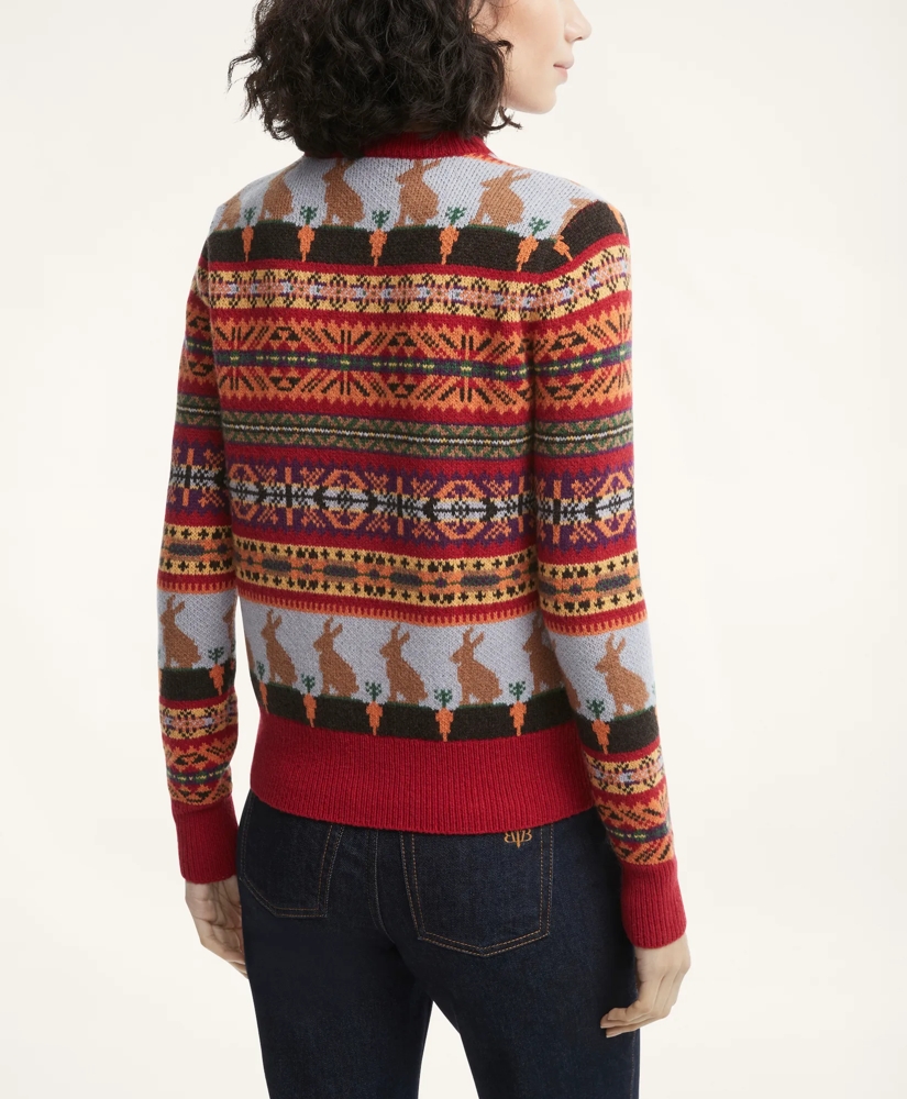 Women's Lunar New Year Merino Wool Blend Jacquard Cardigan, image 2