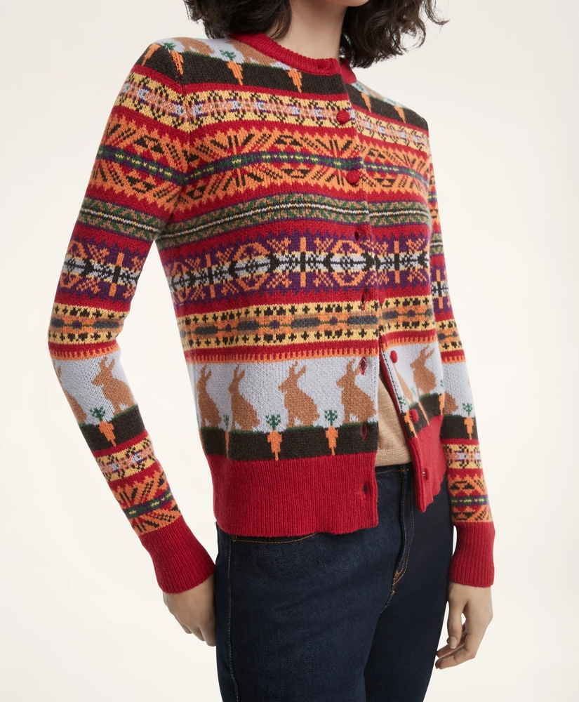 Women's Lunar New Year Merino Wool Blend Jacquard Cardigan, image 4