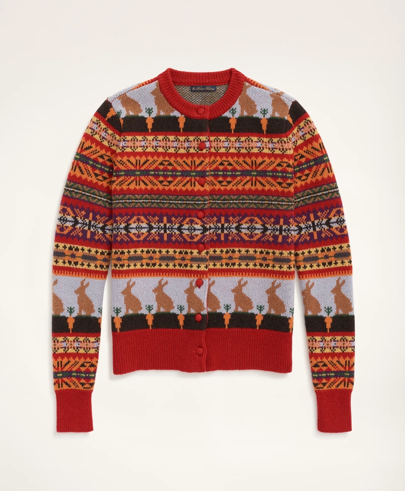 Women's Lunar New Year Merino Wool Blend Jacquard Cardigan, image 5