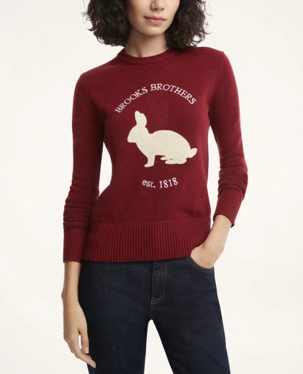 Women's Lunar New Year Merino Wool Blend Rabbit Sweater, image 1