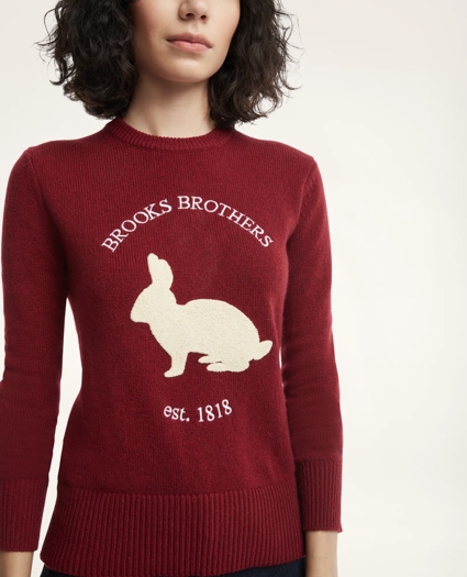Women's Lunar New Year Merino Wool Blend Rabbit Sweater, image 3