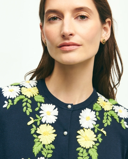 Supima® Cotton Floral Embroidered Cardigan, image 2