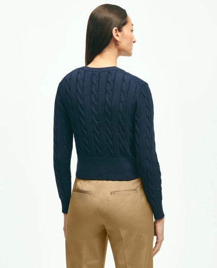 Supima® Cotton Cable Knit Cardigan, image 3