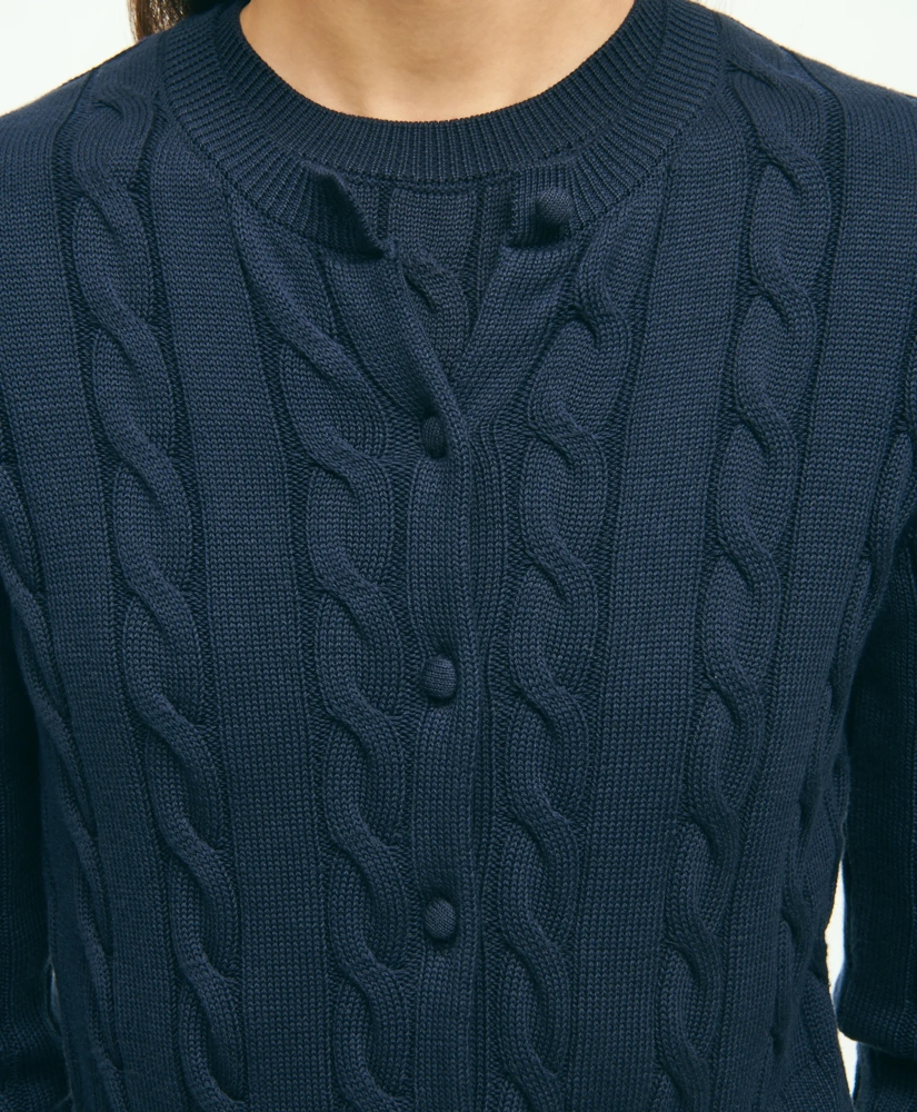 Supima® Cotton Cable Knit Cardigan, image 4