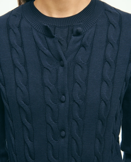 Supima® Cotton Cable Knit Cardigan, image 4