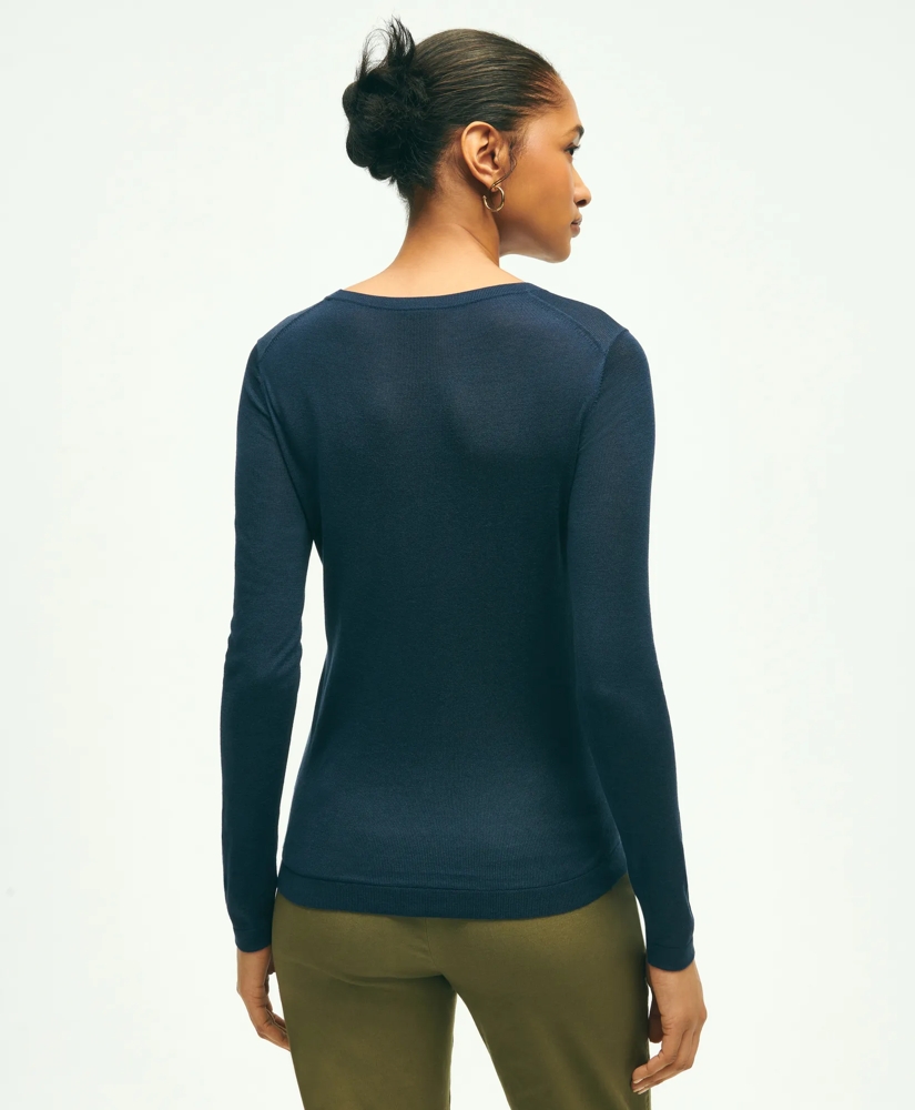 Silk Viscose Crewneck Sweater, image 3