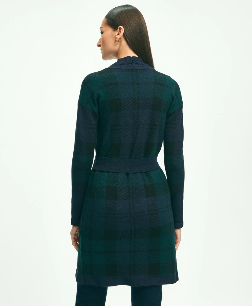 Merino Wool Black Watch Cardigan, image 3